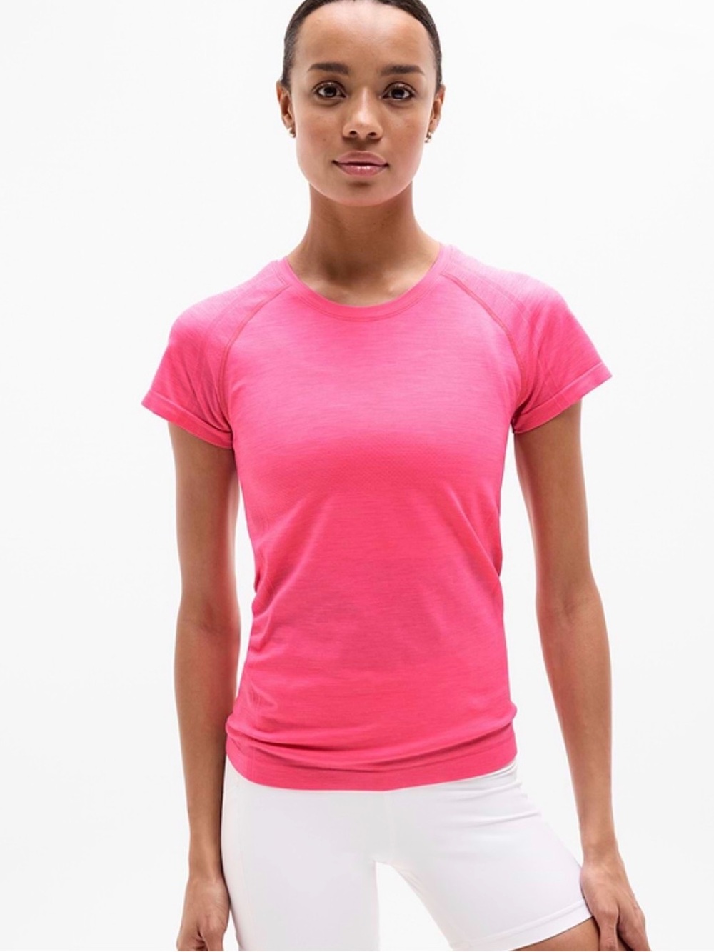 NWT Athleta Momentum Flex Tee Cerise Heather Size Medium